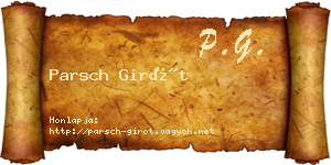 Parsch Girót névjegykártya